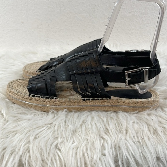 Rebecca Minkoff Womens Gabriel Sandal Black Leather Slingback Espadrille Size 10 - Picture 8 of 12